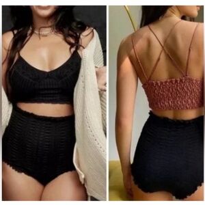 Free People Ruched Ruffled Shortie